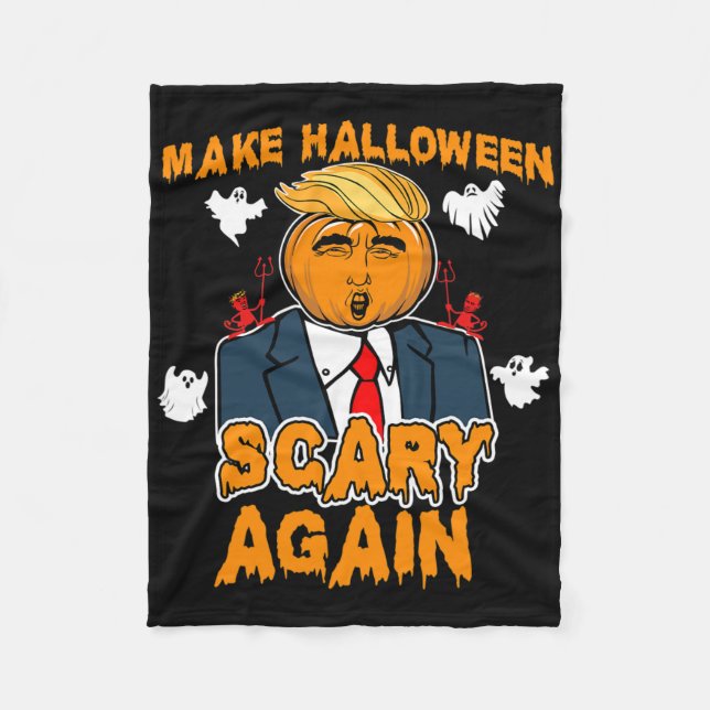 Cobertor De Velo Diversão Trump Halloween Torna o Halloween Assusta (Frente)