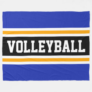 Cobertor De Velo Diversão VOLLEYBALL Marinho Blue Yellow Strips
