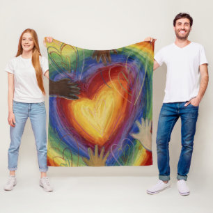 Cobertor De Velo Diversidade, Equidade, Inclusão Fleece Throw Blank