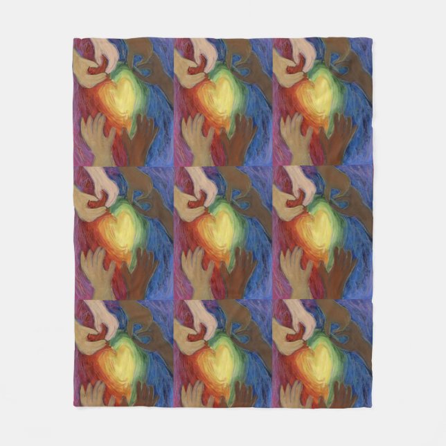 Cobertor De Velo Diversidade, Equidade, Inclusão Fleece Throw Blank (Frente)