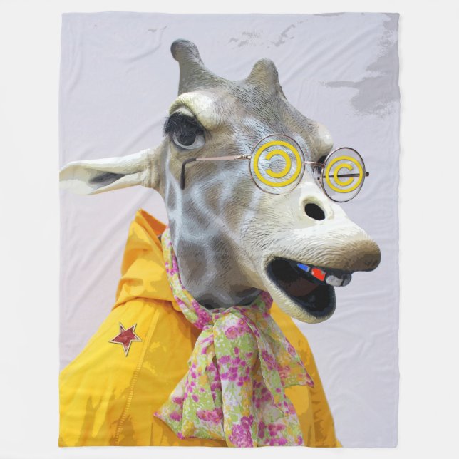 Cobertor De Velo Divertida Girafa Fleece Blanket! (Frente)