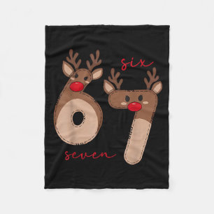 Cobertor De Velo Divertido 6 7 Seis Sete Meme Natal Rena Gen Al