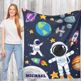 Cobertor De Velo Divertido Astronauta do Espaço Sideral, Aniversári
