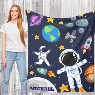 Cobertor De Velo Divertido Astronauta do Espaço Sideral, Aniversári