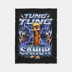 Cobertor De Velo Divertido Brainrot Italiano Tung Tung Tung Sahur