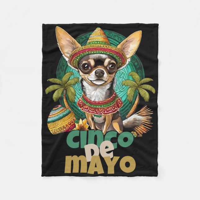 Cobertor De Velo Divertido Design de Cachorro do Cinco De Mayo, Cut (Frente)