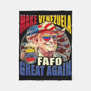 Cobertor De Velo Divertido Fafo Trump Venezuela Ótimo Novamente _1