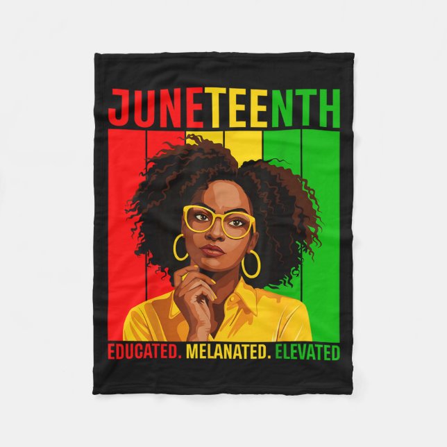 Cobertor De Velo Divertido juneteenth mês da história negra african (Frente)