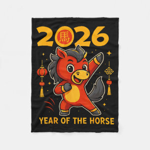 Cobertor De Velo Divertido Kawaii Lunar 2026 Ano do Cavalo Chinês 