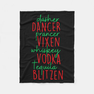 Cobertor De Velo Divertido Natal Dasher Dancer Prancer Vixen Whiske