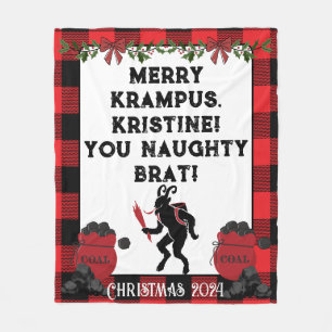 Cobertor De Velo Divertido Natal Krampus Personalizado Natal 