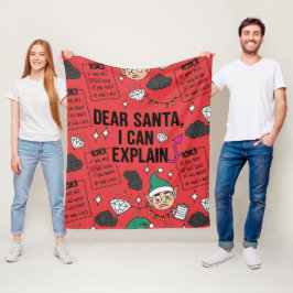 Cobertor De Velo Divertido Querido Papai Noel Posso Explicar Natal
