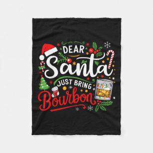 Cobertor De Velo Divertido Querido Papai Noel Traga Apenas Bourbon 