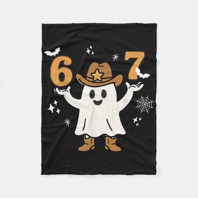 Cobertor De Velo Divertido Seis Sete 6 7 Meme Cowboy Fantasma Hallo (Frente)
