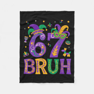 Cobertor De Velo Divertido seis sete bruh 67 mardi gras meninos men