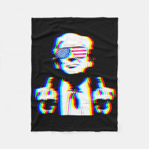 Cobertor De Velo Divertido Trump Psicodélico Edm Trippy Vaporwave T