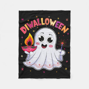 Cobertor De Velo Diwalloween Diwali Halloween Diversão Boo Ghost La