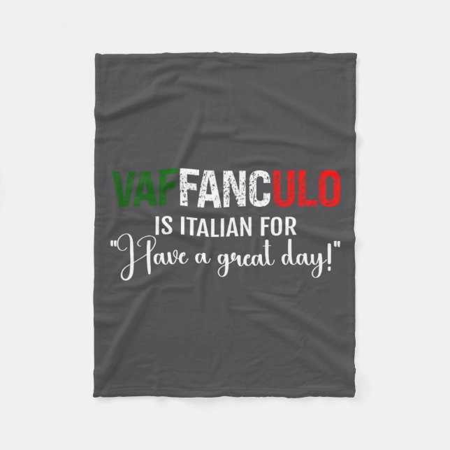 Cobertor De Velo Dizendo Vaffanculo Tem Dia Italiano (Frente)
