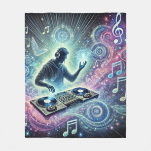 Cobertor De Velo DJ com fundo Fleece Blanket