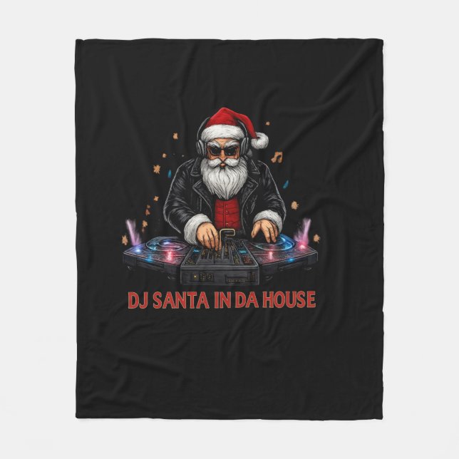 Cobertor De Velo DJ Santa In Da House Fleece Blanket (Frente)