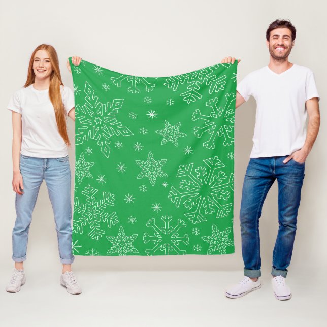 Cobertor De Velo Dk Green Christmas BG Snowflake Boarder Clipart (In Situ)