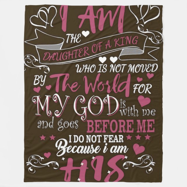 Cobertor De Velo Do Not Fear" Religious Fleece Blanket (Frente)