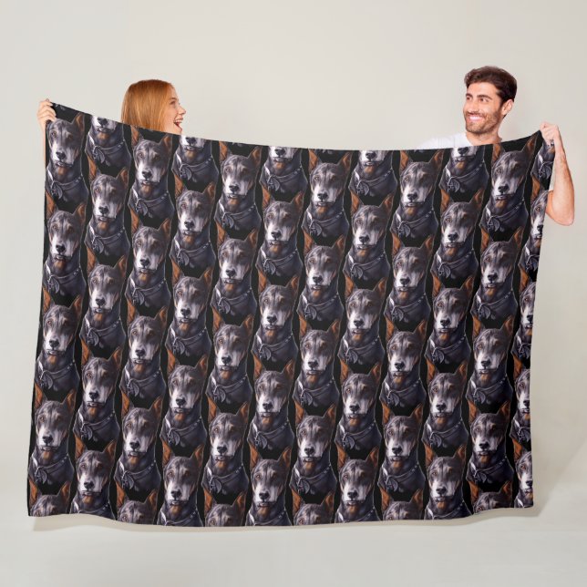 Cobertor De Velo Doberman Blanket Personalizado Doberman Dog Art Bl (In Situ)