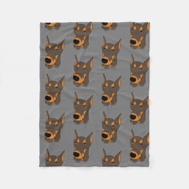 Cobertor De Velo Doberman Pinscher Fleece Blanket (Frente)