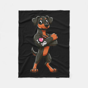 Cobertor De Velo Doberman Pinscher I Adoro Pai Engraçado Cachorro T