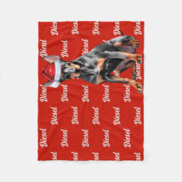 Cobertor De Velo Doberman Pinscher Papai Noel Cachorro Nome Persona