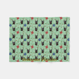 Cobertor De Velo Doberman Portrait