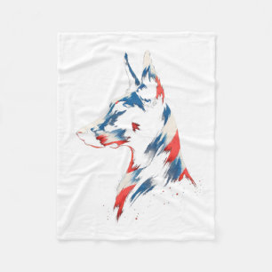 Cobertor De Velo Dobermann Pinscher 4 De Julho Bandeira Americana D