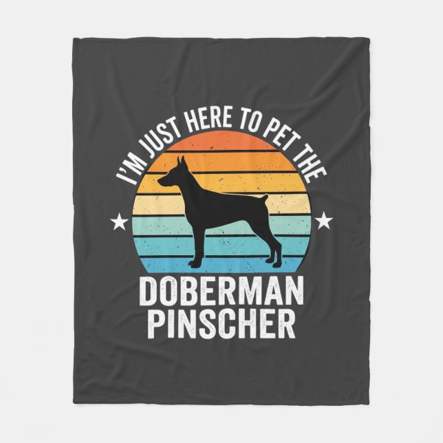Cobertor De Velo Dobermann Retro acaricie (Frente)