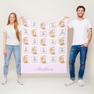 Cobertor De Velo Doce Bebê Pengüim Lua Rosa