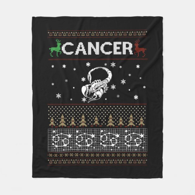 Cobertor De Velo Doce Feio de Natal cancer (Frente)