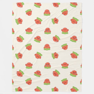 Cobertor De Velo Doce Monstro de Slime Vermelho e Verde Kawaii Crem