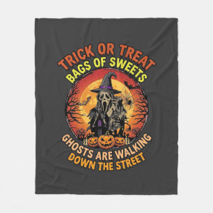 Cobertor De Velo Doce ou Travessura Fantasma de Halloween Casa Asso