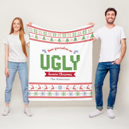 Cobertor De Velo Docente de Natal Feio Knit Verde Branco Nórdico