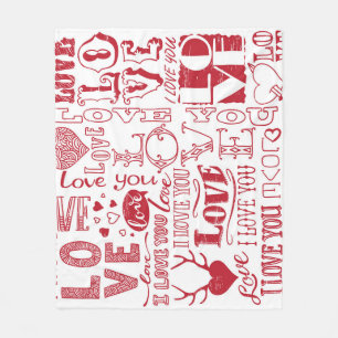 Cobertor De Velo Dodles de amor feitos à mão, um padrão encantador.
