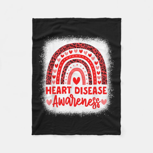 Cobertor De Velo Doença cardíaca Sensibilização Coração Mês Arco-Ír (Frente)