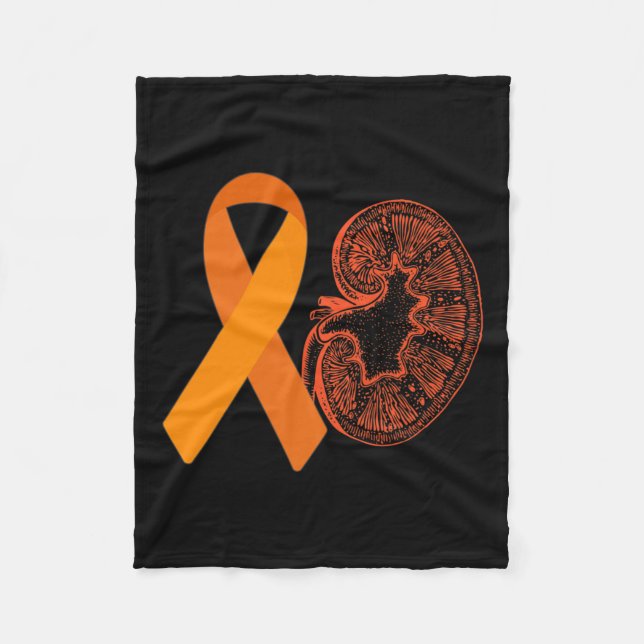 Cobertor De Velo Doença renal Cancer Sensibilização Laranja Faixa d (Frente)
