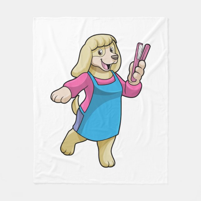 Cobertor De Velo Dog as Hairdresser with Comb (Frente)