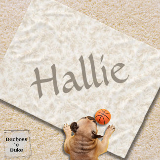 Cobertor De Velo Dog Blanket - Ivory Botanical, Personalized