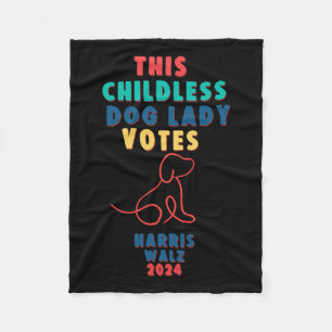 Cobertor De Velo Dog Lady Votes Kamala - Harris Walz 1