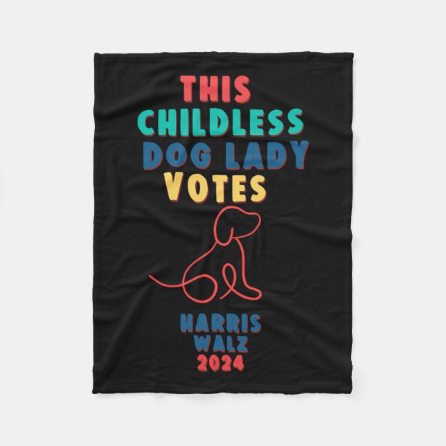 Cobertor De Velo Dog Lady Votes Kamala - Harris Walz 1 (Frente)