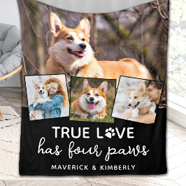 Cobertor De Velo Dog Lover Custom 4 Photo Collage Pet True Love
