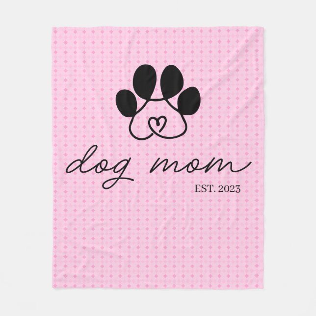 Cobertor De Velo  dog mom customizable baby pink (Frente)