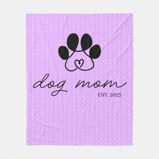 Cobertor De Velo  dog mom customizable lilac (Frente)