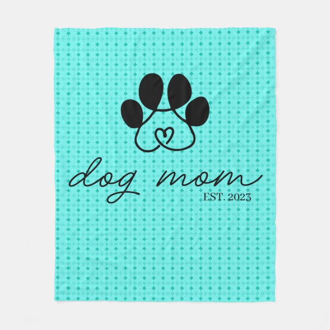 Cobertor De Velo  dog mom customizable mint green (Frente)