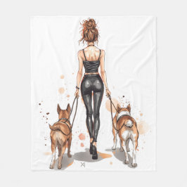 Cobertor De Velo Dog Mom Fleece Blanket | Girl Boss Dog Walker
